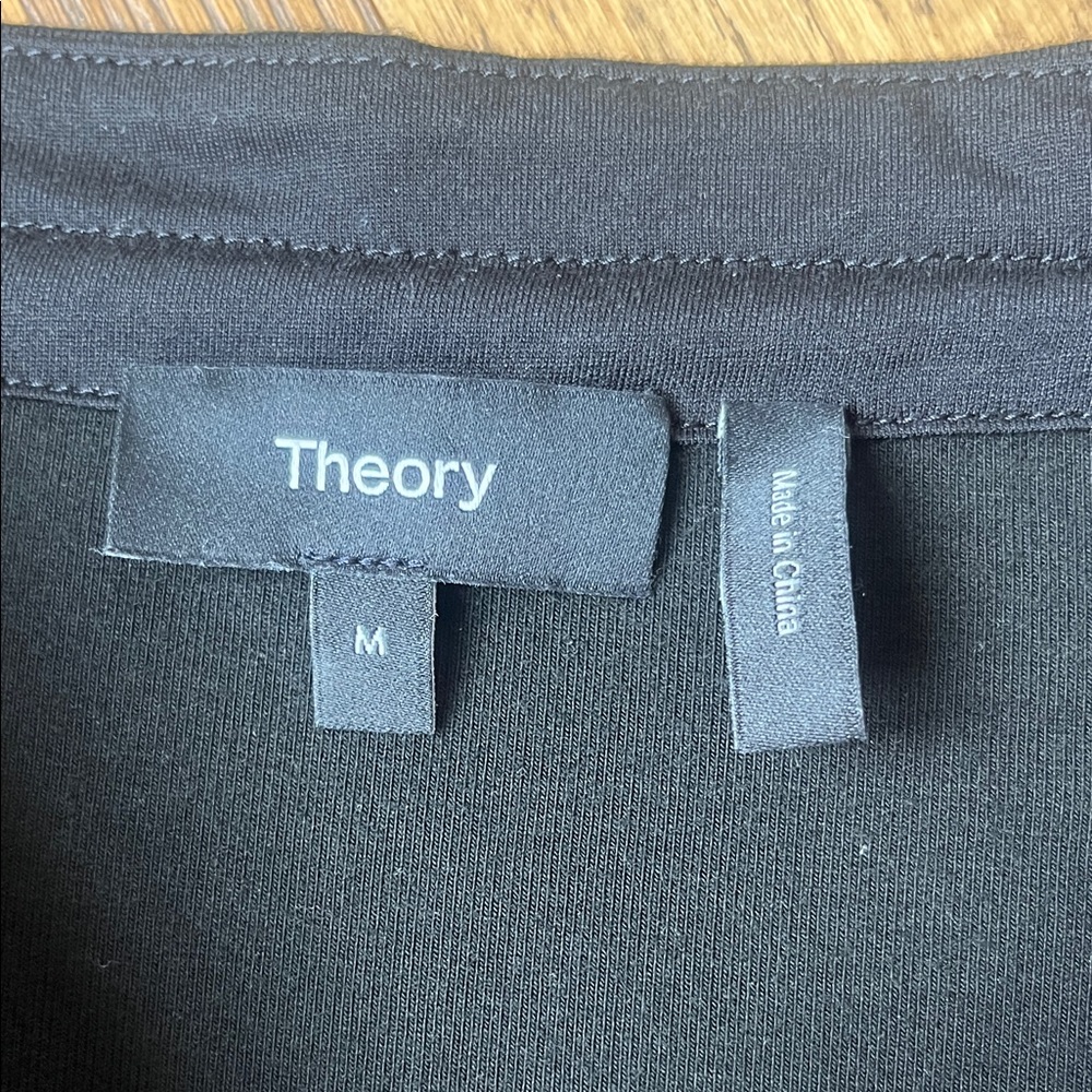 Theory Black Drawstring Pullover Hoodie View 3
